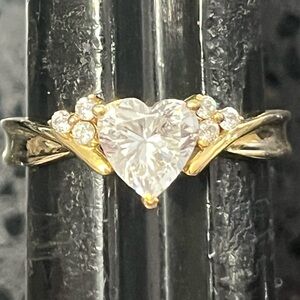 Victoria Wieck vintage absolute CZ heart cut solitaire engagement wedding ring